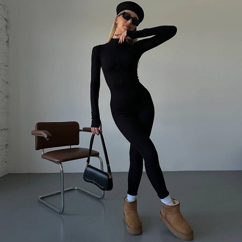 Women's Fashion Personality Chest Zipper Slim-fit Long-sleeved Stretch Bottoming Jumpsuit 2 0102eb75 1031 4c06 8b62 1a0eb36e2068.jpg