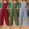 Women's Solid Color Side Pocket Loose Overalls 15 1621840050358.jpg
