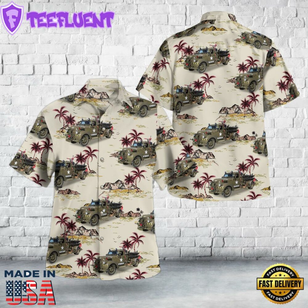 1942 GMC Army Fire Truck Hawaiian Shirt
