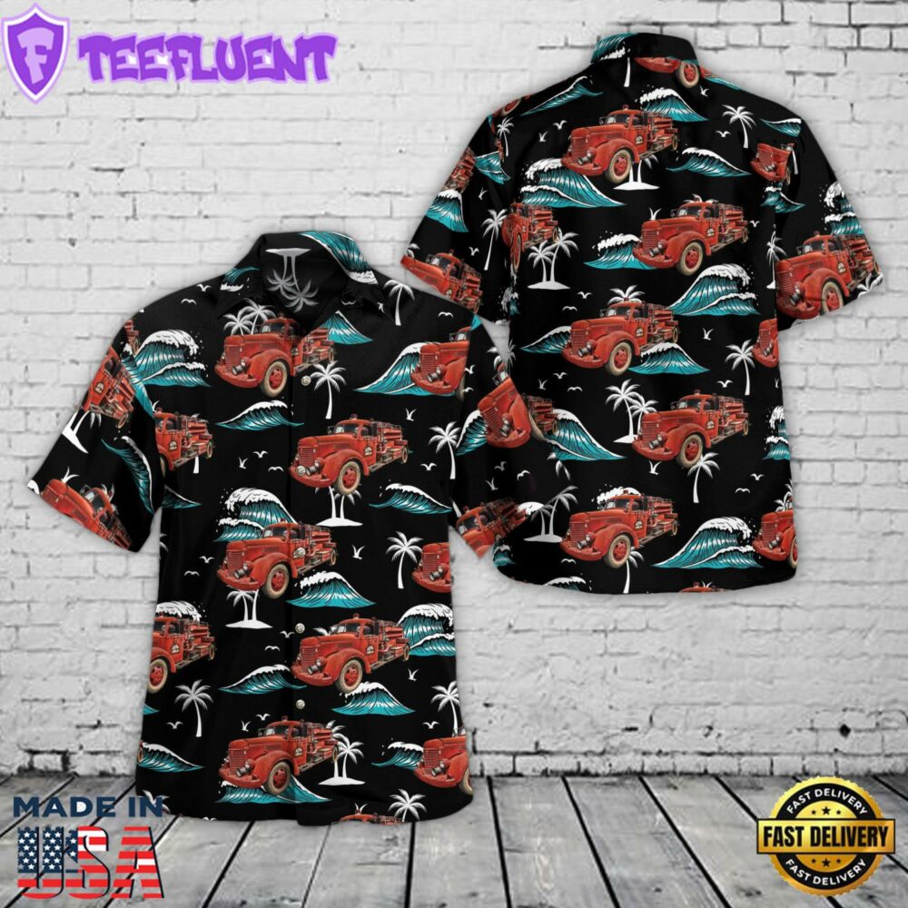 1942 International KR11 Fire Truck Hawaiian Shirt