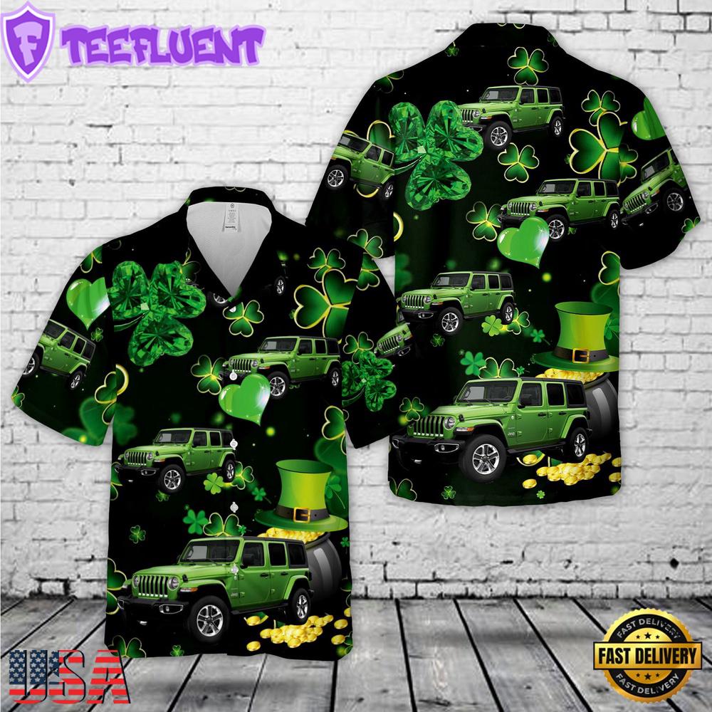 2019 Jp Wrangler Green, Patrick's Day Hawaiian Shirt