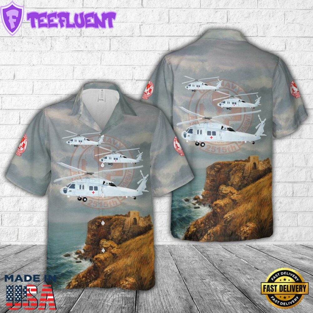 2515th US Navy Air Ambulance Detachment Sikorsky MH-60S Seahawk Hawaiian Shirt