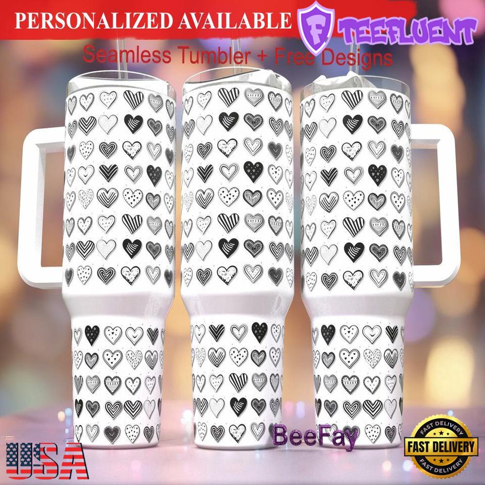 40 oz Valentine Tumbler Quencher Wrap Tumbler Seamless - 40oz Tumbler with Handle