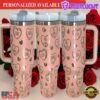 40 oz Valentines Candy Hearts Tumbler with Handle - Laser engraved tumbler with lid and straw - 40oz Tumbler with Handle