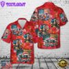 4th Of July Fire Truck Flag Firefighter Hawaiian Shirt