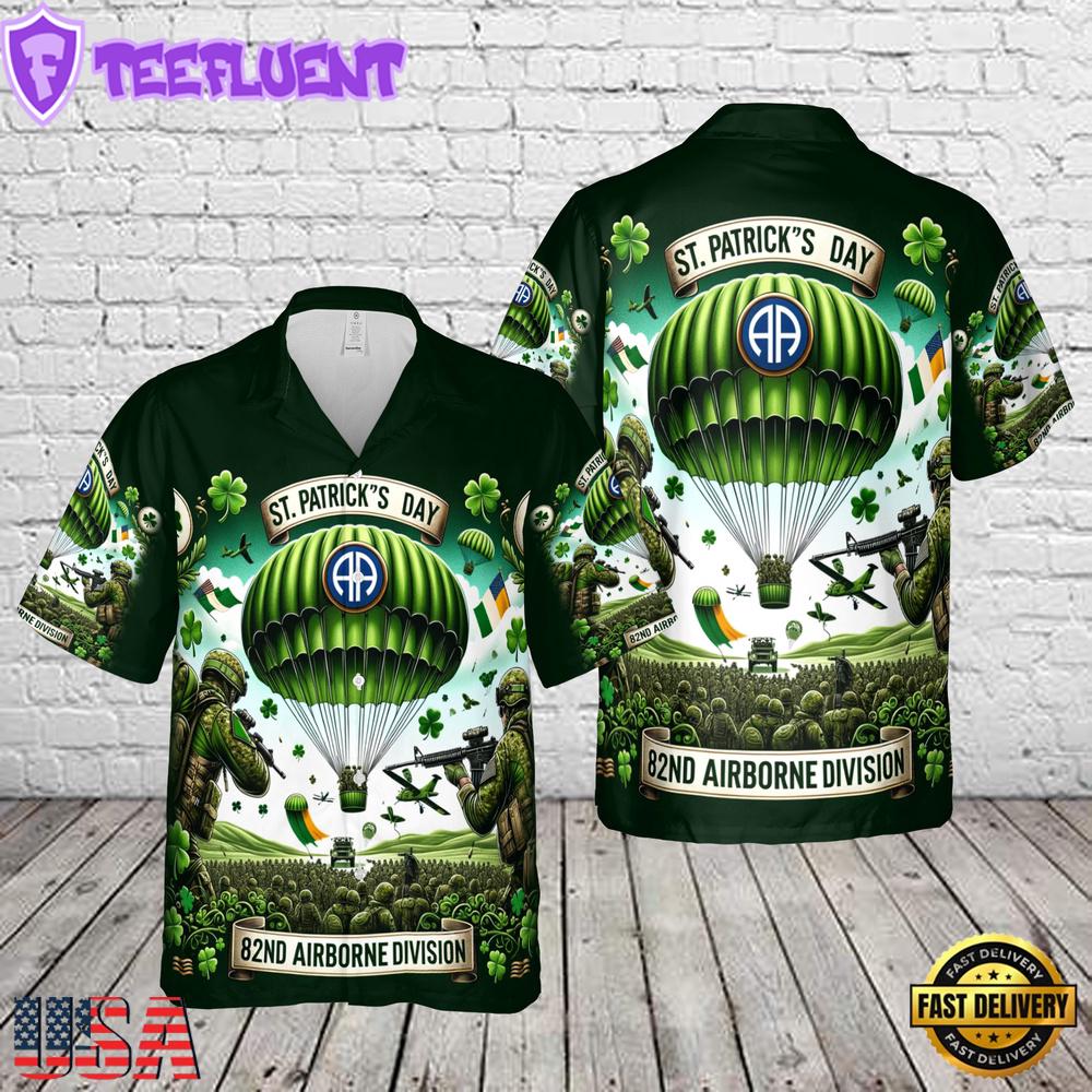 82nd Airborne Division St Patrick's Day Hawaiian Shirt