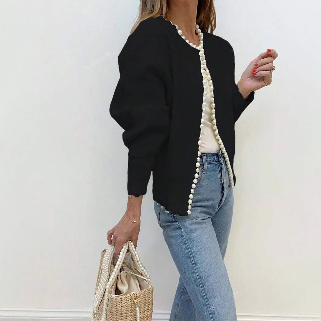 Women's Autumn New Round Neck Pearl Long Sleeve Black Cardigan Coat 3 83daa93f a999 4981 b34b dad1a747c7f6.jpg