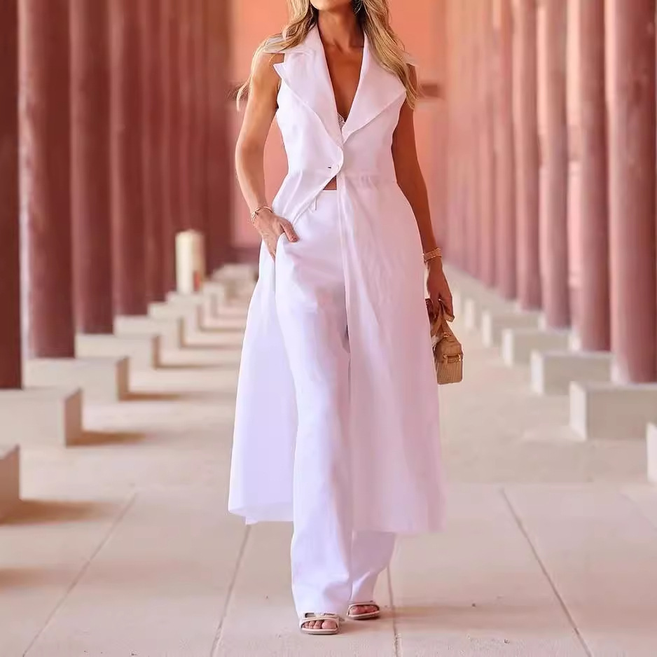 Women's Suit Fall Lapels Sleeveless Solid Color Two-piece Set 2 9f5ef30f 2869 45b2 8739 205c9acd3f8e.jpg