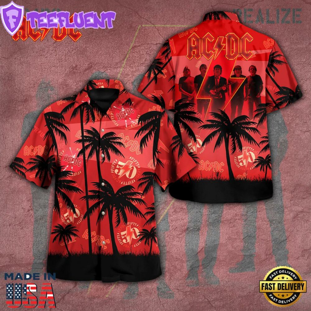 ACDC 3D Gift Summer Hawaiian Shirt For Man And Women