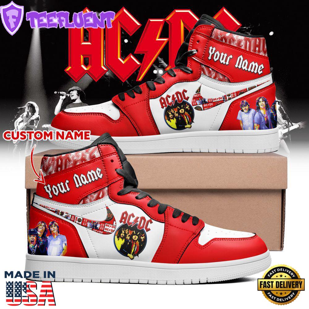 ACDC Rock Band Personalized Name Custom Air Jordan 1 Sneakers
