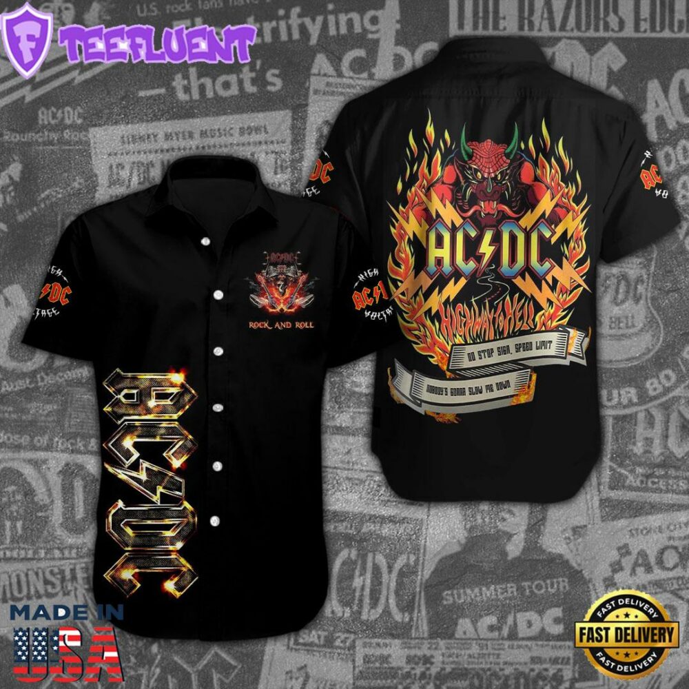 ACDC Short Sleeve Dress Shirt For Man And Women
