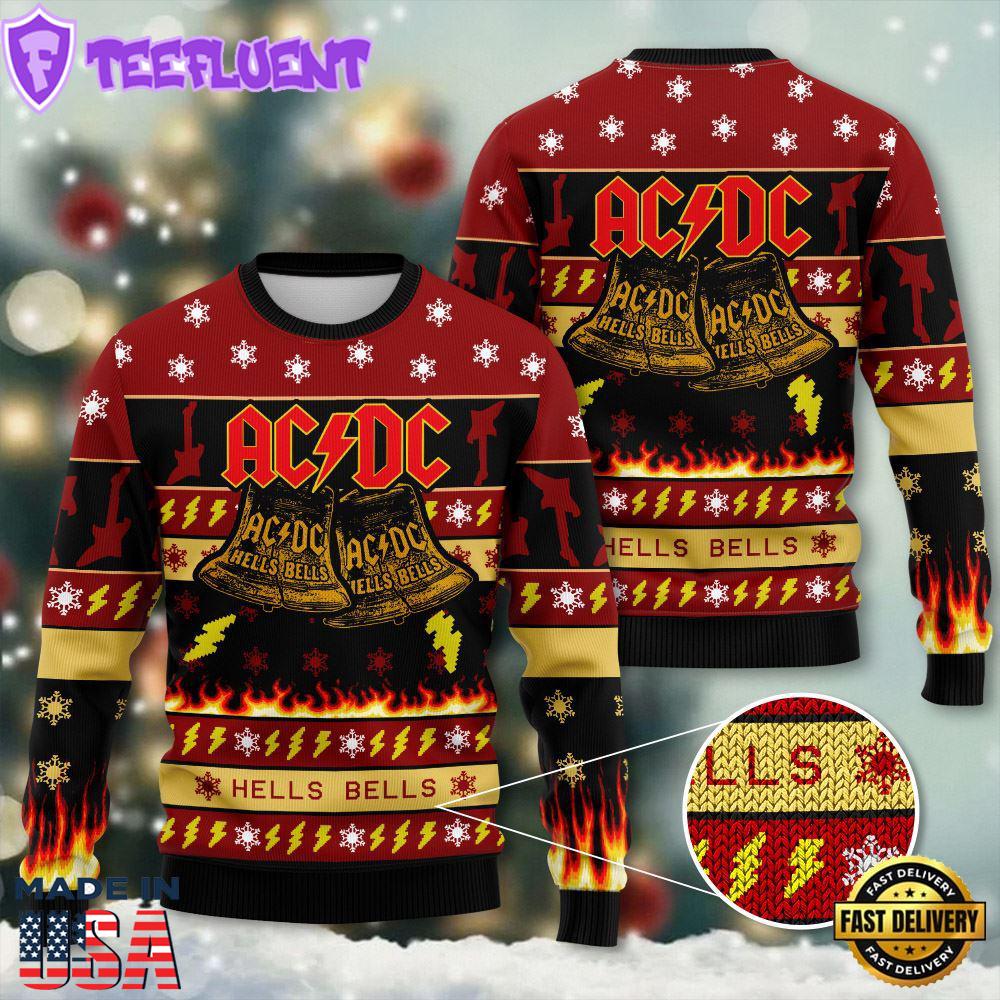 ACDC Snow Merry Christmas Ugly Sweater