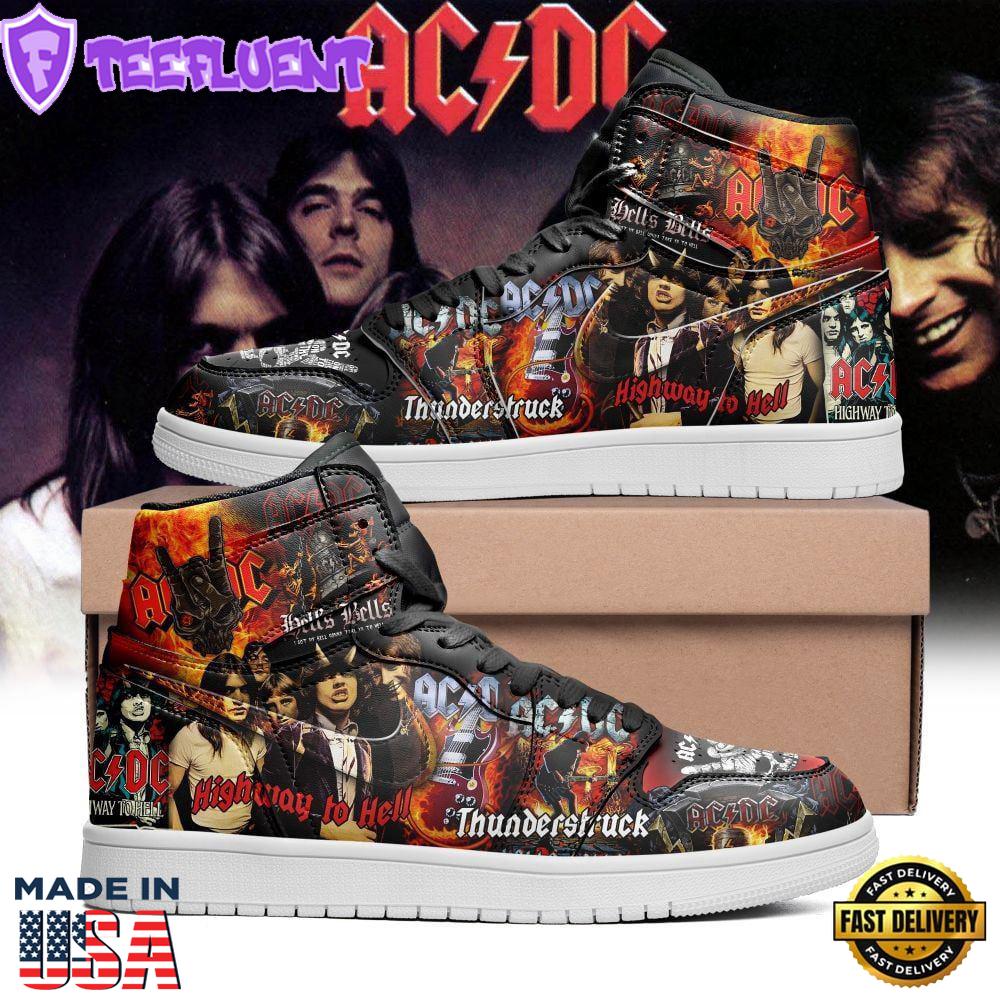ACDC Thunderstruck Highway To Hell Custom Air Jordan 1 Sneakers