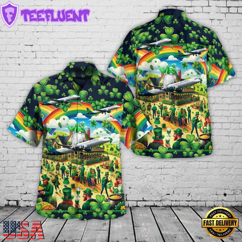 Aer Lingus Airbus A321-253NX Saint Patrick's Day Hawaiian Shirt