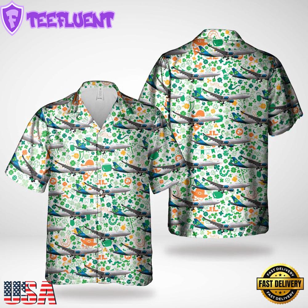 Aer Lingus Airbus A330-302 New Livery Saint Patrick'S Day Hawaiian Shirt