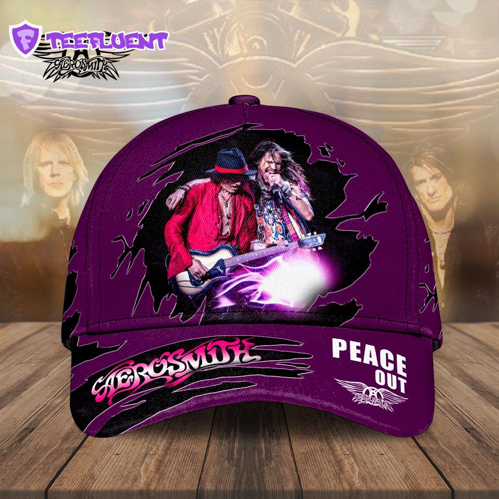 Aerosmith Music Peace Out All Over Print Classic Caps