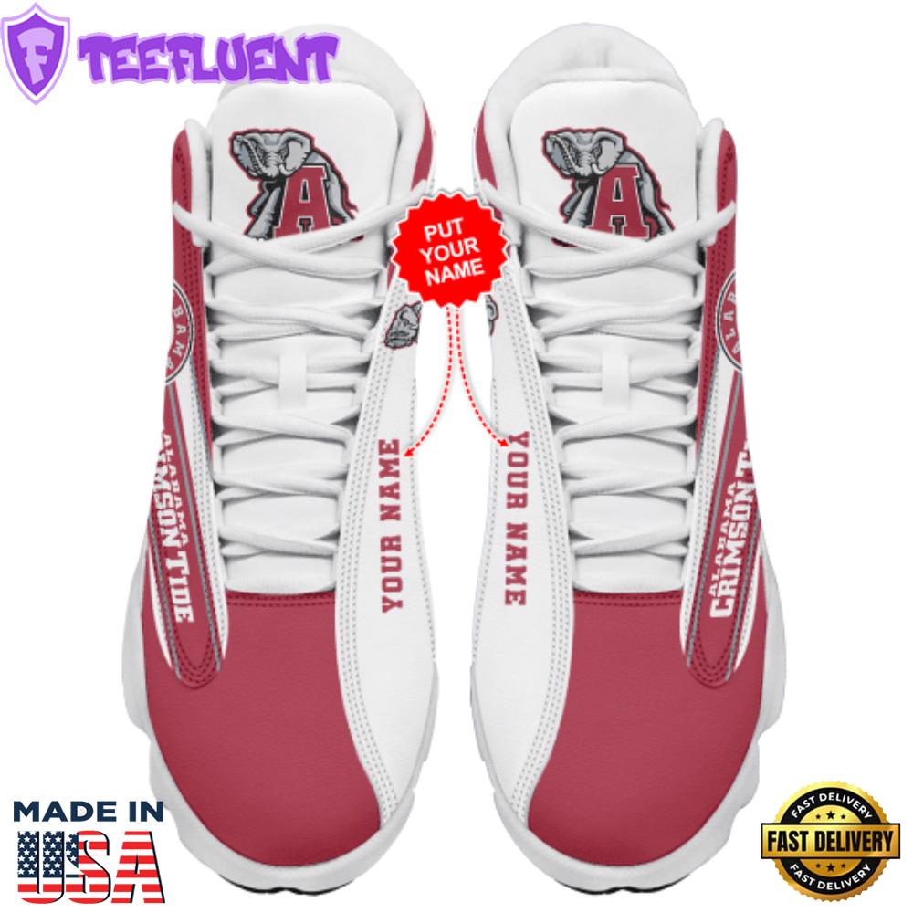 Alabama Crimson Tide Custom Name Air Jordan 13 Sneakers