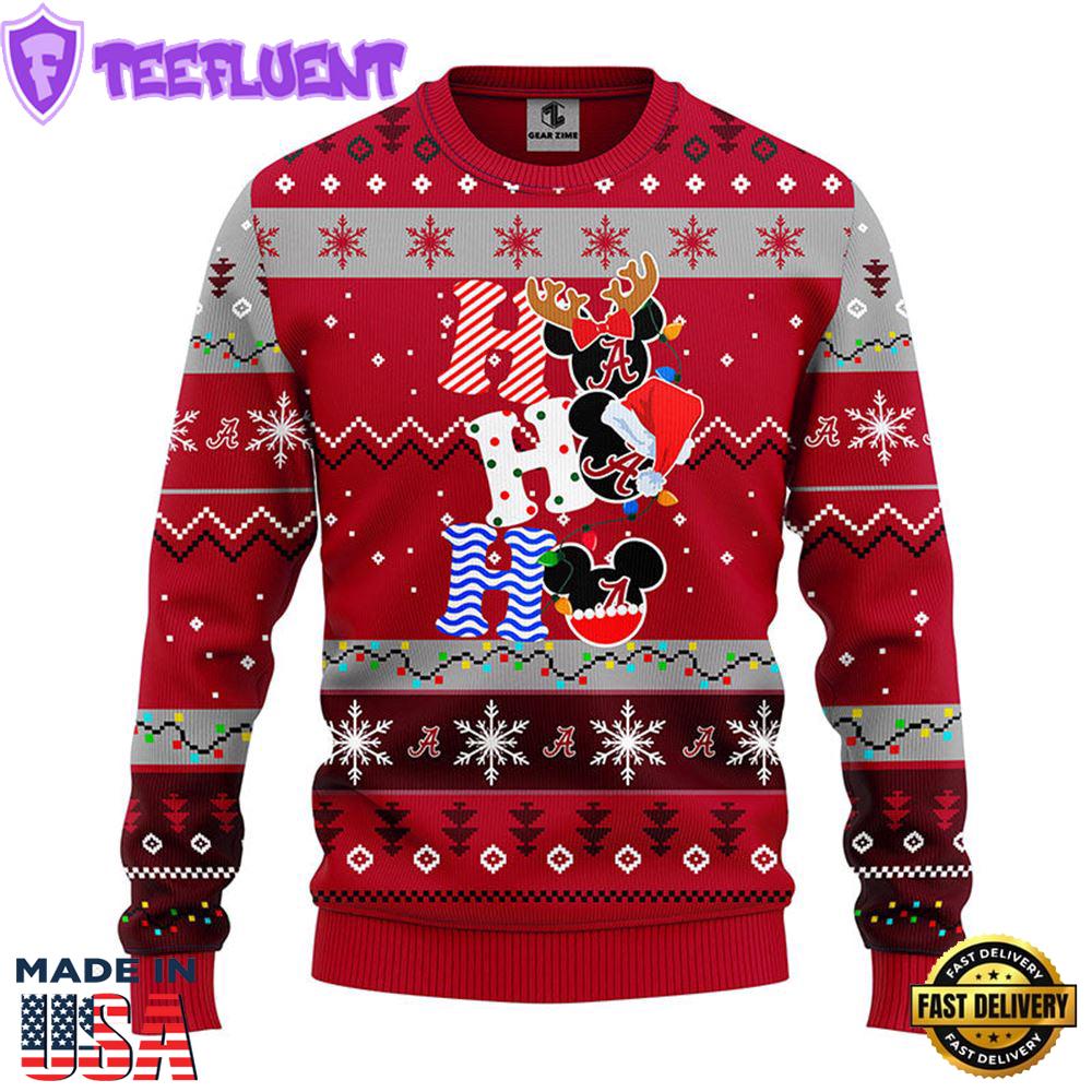 Alabama Crimson Tide Hohoho Mickey Christmas Ugly Sweater