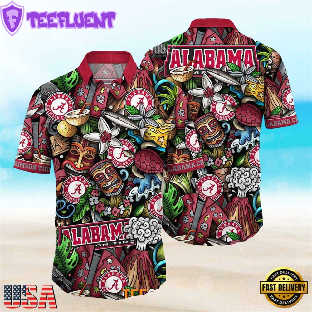 Alabama Crimson Tide Ncaa Mens Floral Special Design Hawaiian Shirt