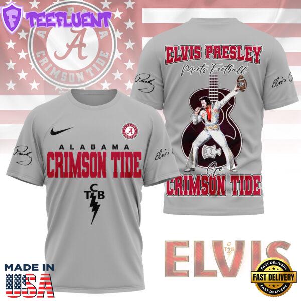 Alabama Crimson Tide x Elvis Presley Football Jersey T-Shirt Gray