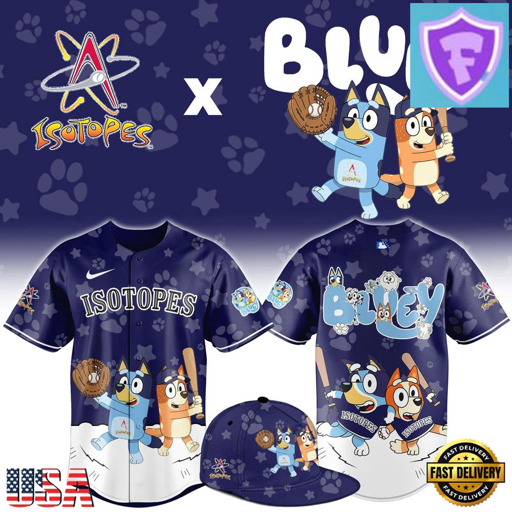 Albuquerque Isotopes Bluey Night Special Edition Baseball Jersey