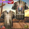 America Flag Eagle Man Of God Cross Custom Baseball Jersey