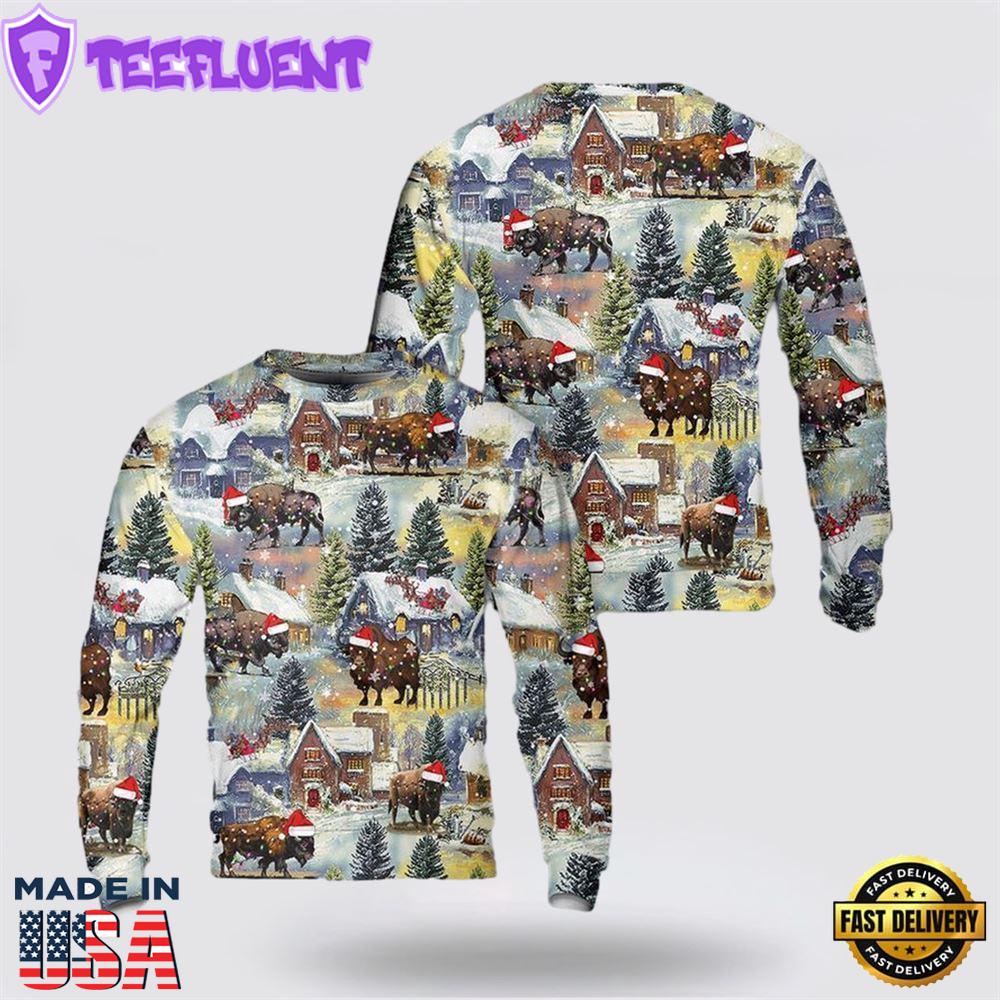 American Bison Buffalo Ugly Christmas Sweater