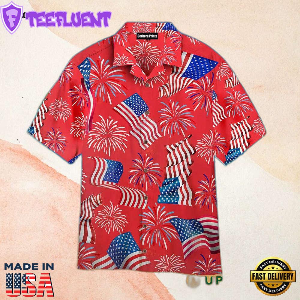 American Flag 4th Of July American Flag Aloha Cool Hawaiian Shirt