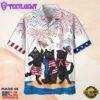 American Flag Black Cat American Flag Hawaiian Shirt