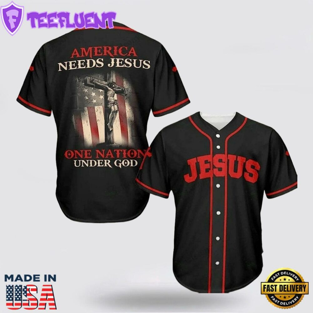 American Needs Jesus Baseball Jersey - For Men And Women