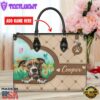 American Staffordshire Terrier Dog Duccy Dog Lover Leather Handbag