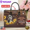 American Staffordshire Terrier Dog Kisses Fix Everything Leather Handbag