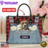 American Staffordshire Terrier Dog This Human Belongs To Leather Handbag