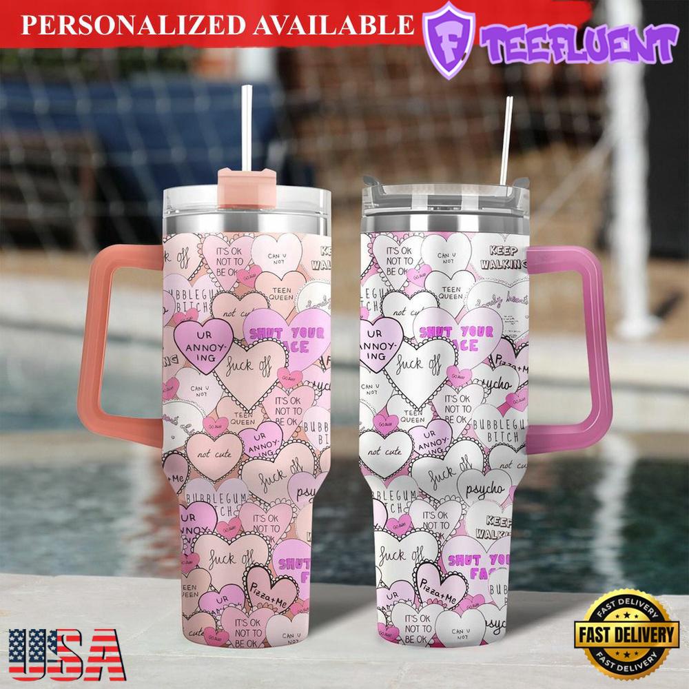 Anti Valentine Heart 40oz Tumbler Wrap Funny Valentine , Gift For Valentine's Days Anti Valentine Heart 40oz Tumbler Wrap Funny Valentine , Gift For Valentine's Days