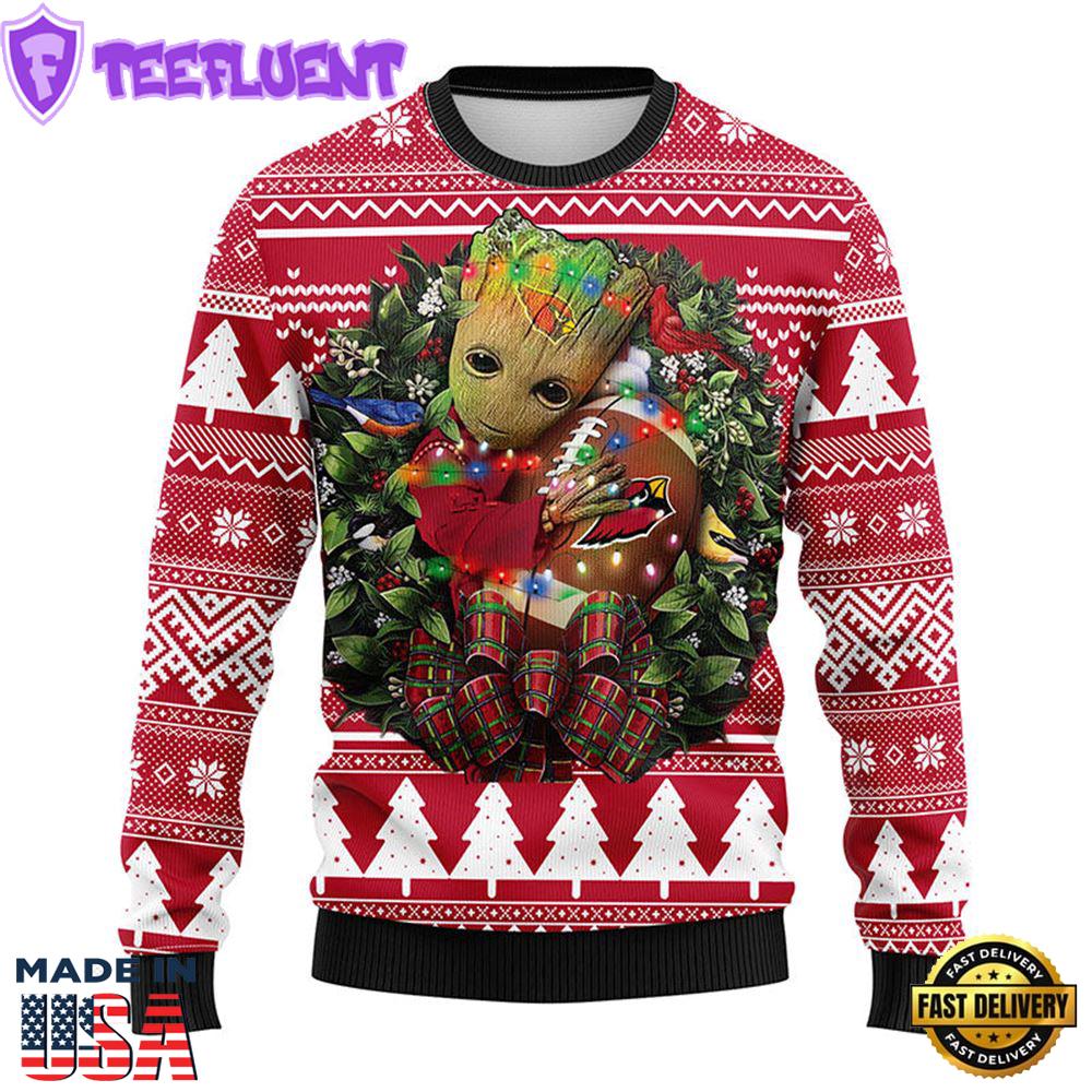 Arizona Cardinals Groot Hug Christmas Ugly Sweater Sport For Fan
