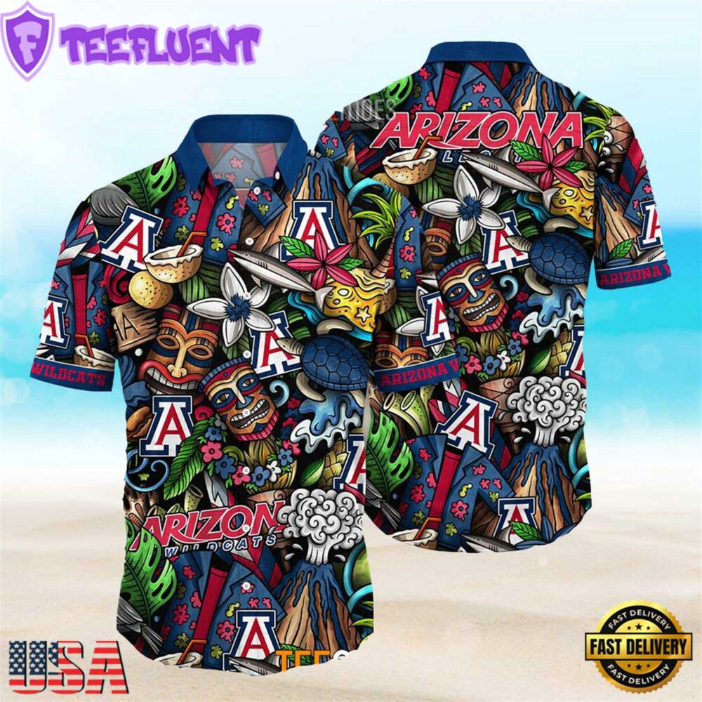 Arizona Wildcats Ncaa Mens Floral Special Design Hawaiian Shirt