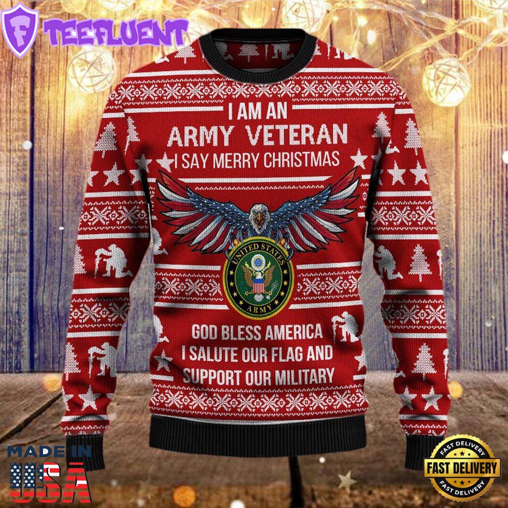 Armed Forces Army Military Vva Vietnam Veterans Day Gift For Father Dad Ugly Sweater Wool Sweater