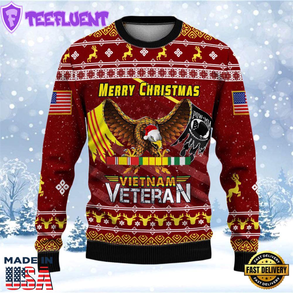 Armed Forces Army Navy Usmc Marine Air Forces Veteran Military Vva Vietnam America Soldier Ugly Sweater