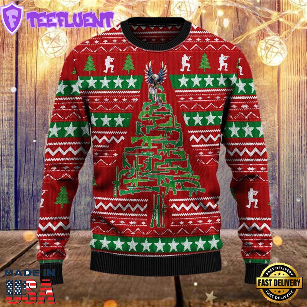 Armed Forces Army Usn Navy Usmc Marine Usaf Air Forces Uscg Coast Guard Military Vva Vietnam Veterans Day Gift For Father Dad Christmas Sweater