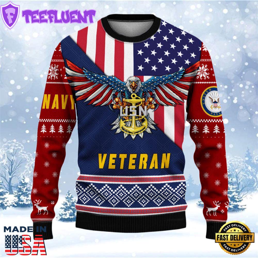 Armed Forces Navy Veteran Military Soldier Ugly Sweater Xmas