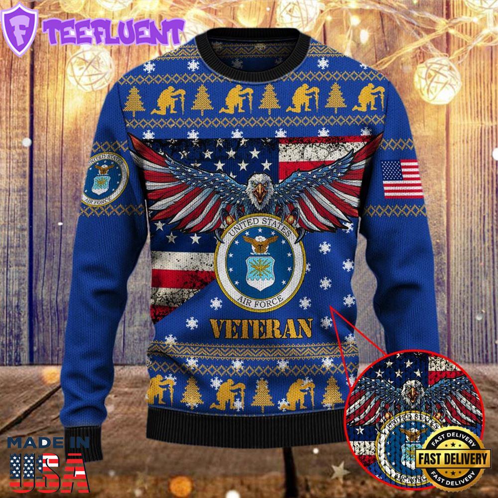 Armed Forces Usaf Air Forces Military Vva Vietnam Veterans Day For Father Dad Christmas Ugly Sweater