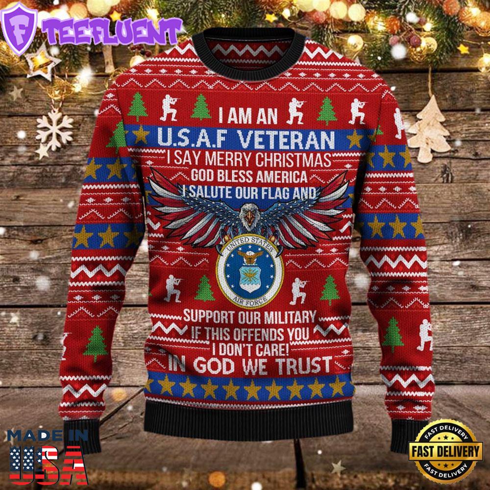 Armed Forces Usaf Air Forces Military Vva Vietnam Veterans Day Gift For Father Dad Christmas Ugly