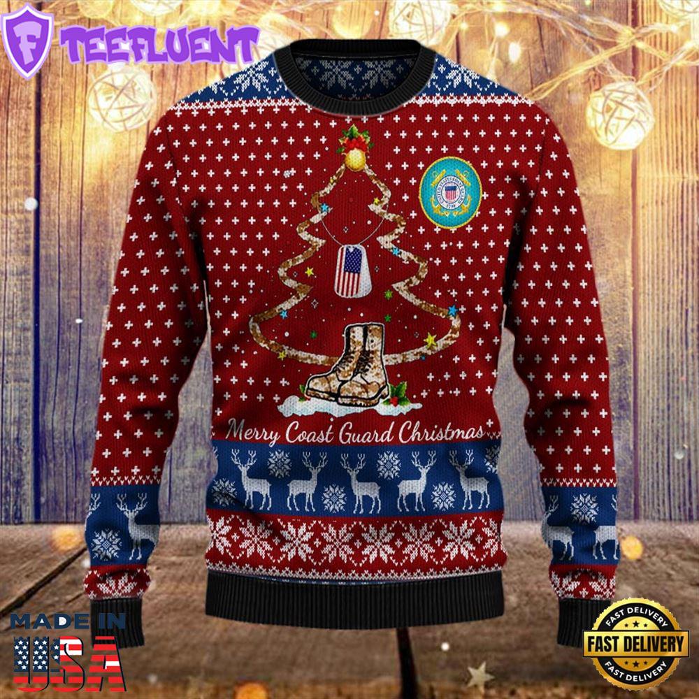Armed Forces Uscg Coast Guard Military Vva Vietnam Veterans Day Gift For Father Ugly Sweater