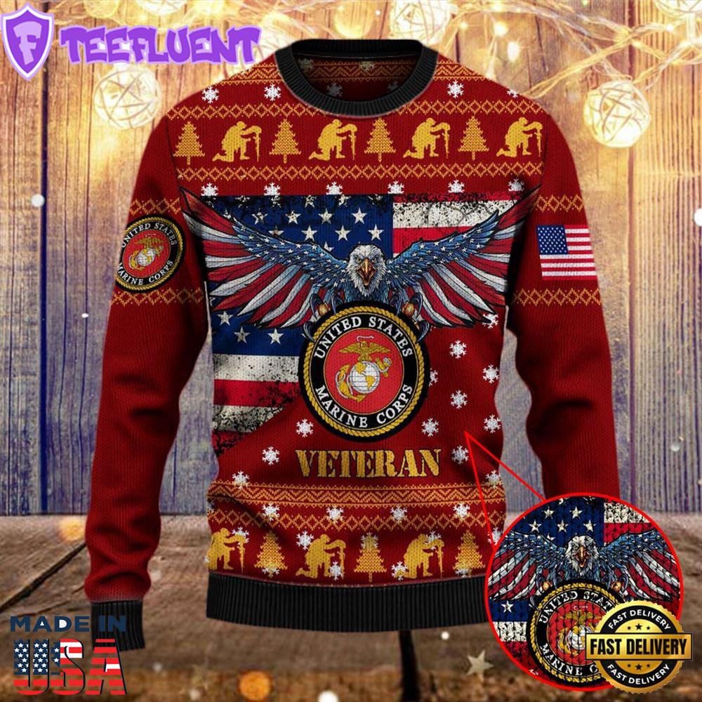 Armed Forces Usmc Marine Military Vva Vietnam Veterans Day Gift For Father Dad Christmas Ugly