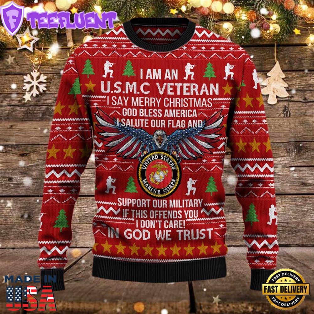 Armed Forces Usmc Marine Military Vva Vietnam Veterans Day Gift For Father Dad Christmas Ugly Sweater Xmas