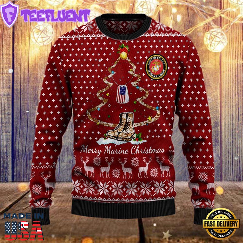 Armed Forces Usmc Marine Military Vva Vietnam Veterans Day Gift For Father Ugly Sweater