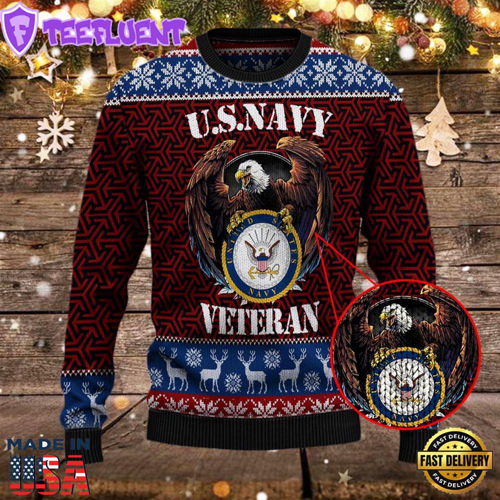 Armed Forces Usn Navy Military Vva Vietnam Veterans Day Gift For Christmas Ugly Sweater