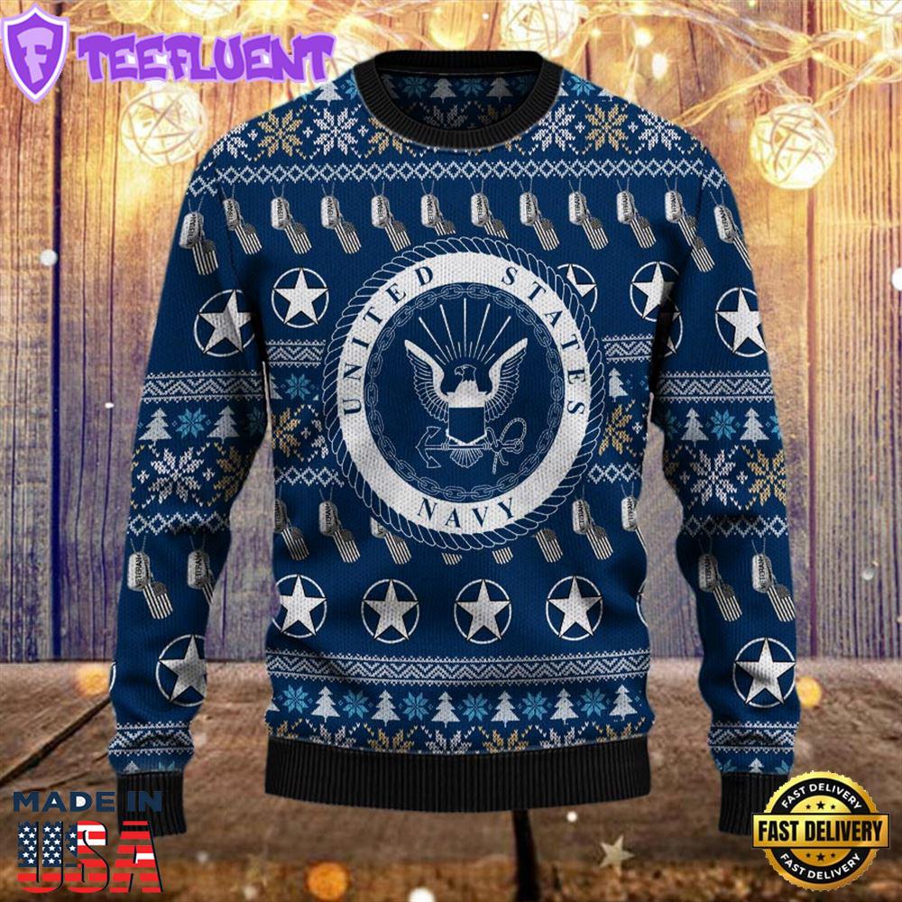 Armed Forces Usn Navy Military Vva Vietnam Veterans Day Gift For Father Ugly Sweater