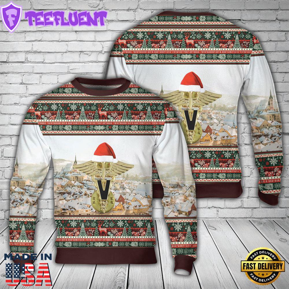 Army Military Veterinary Corps Branch Insignia Christmas Sweater