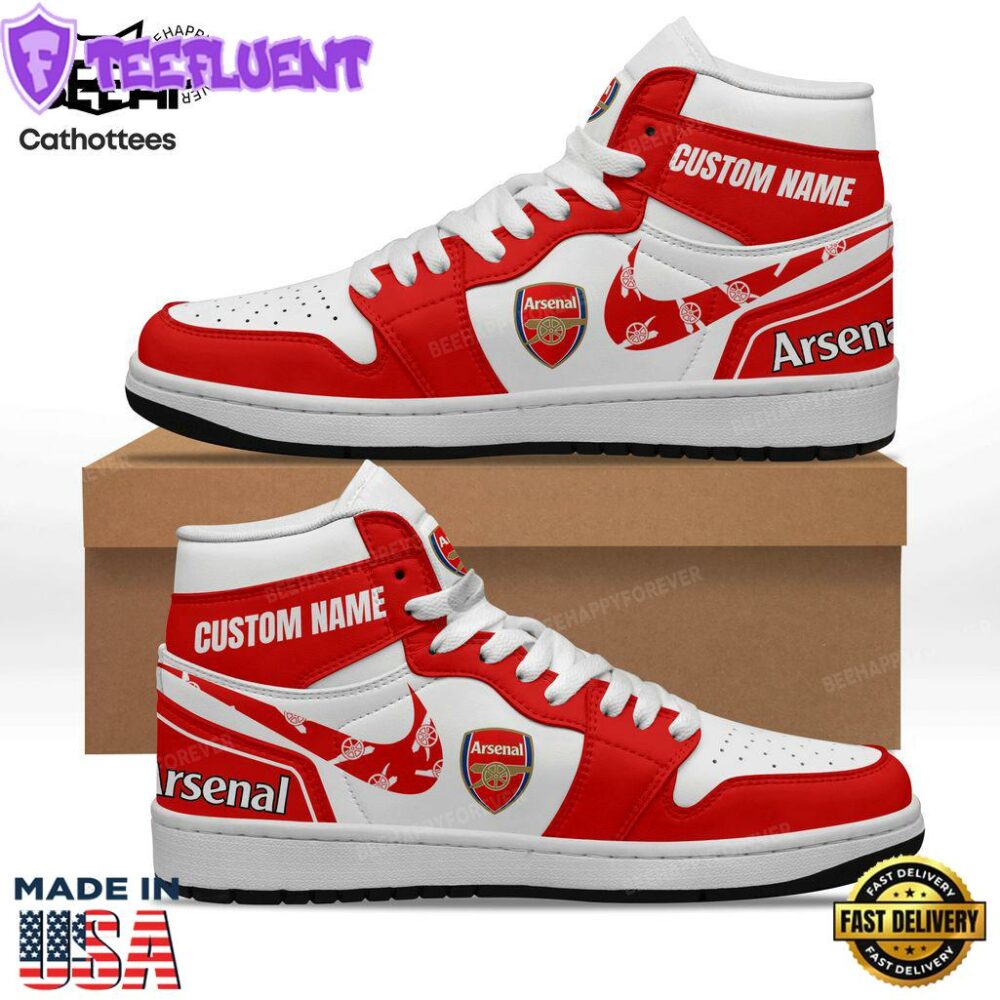 Arsenal Logo Red White Nike Logo Design Air Jordan 1 High Top